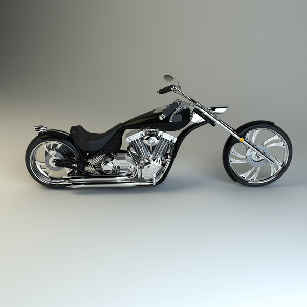 custom chopper 3d max - Custom Chopper by platinum3dmodels